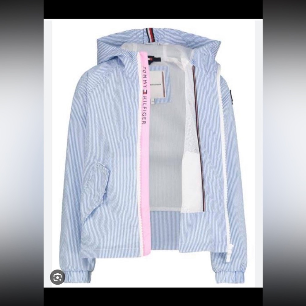 Tommy Hilfiger Girls Seersucker Windbreaker Jacket